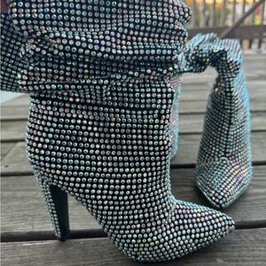 Steve Madden Crushing Rhinestone Slouch Boots